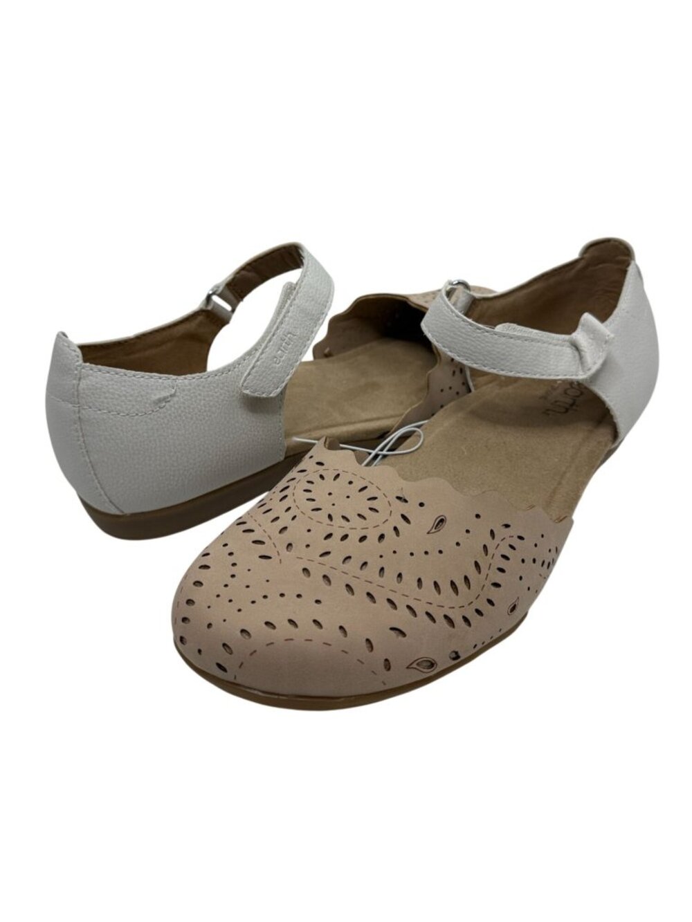 Earth Origins Womens 11M Blush Mary Jane Flats Laser Cut Comfort Shoes